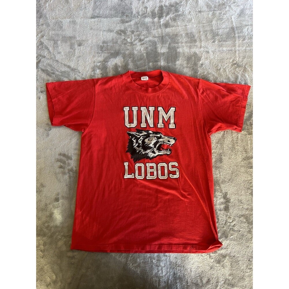 Vintage 70s 80s Gulf Coast Sportswear UNM Lobos Single Stitch T-Shirt Size L